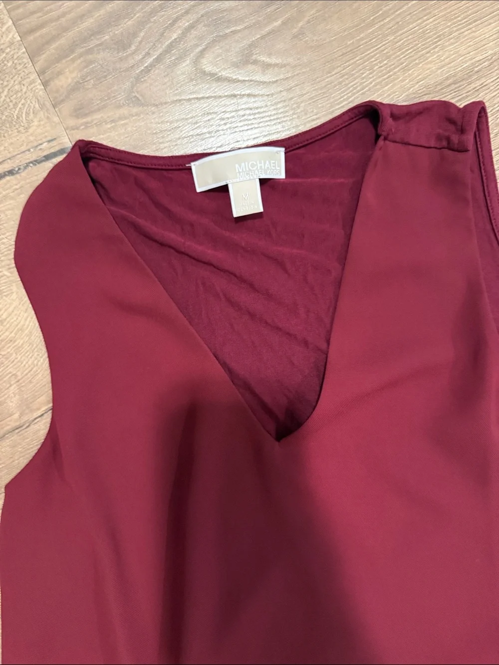 Michael Kors Deep Burgundy V-Neck Layered Camisole